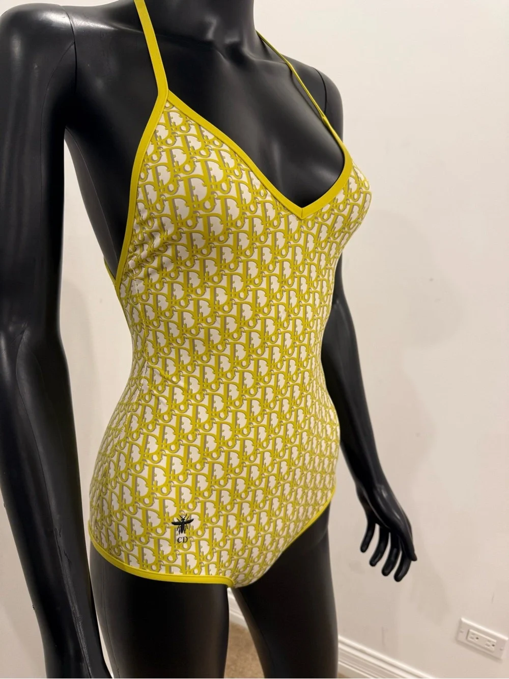 Christian Dior Dioriviera Limited Edition Yellow Oblique One Piece Swimsuit XS